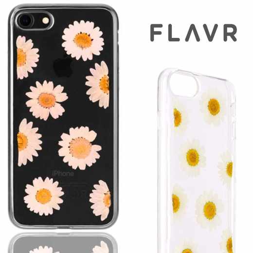 FLAVR iPlate Real Flower Daisy Handyh&uuml;lle f&uuml;r iPhone 6 6s 7 transparent - neu