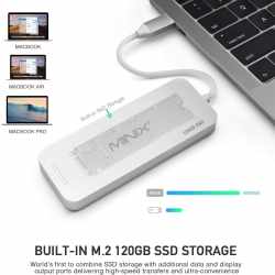 MINIX USB-C Multiport SSD Storage Hub 120GB NEO-Speicher grau
