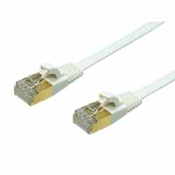 Networx Ethernet Netzwerkkabel STP flach Cat.6 1 Meter Datenkabel wei&szlig;