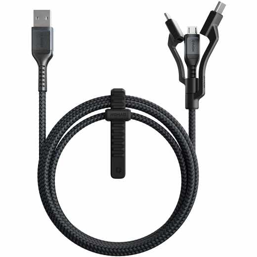 Nomad Rugged Universal 1,5 m Kabel USB-C/Mikro-USB/Lightning schwarz