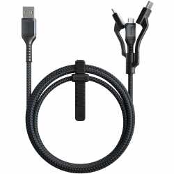Nomad Rugged Universal 1,5 m Kabel USB-C/Mikro-USB/Lightning schwarz