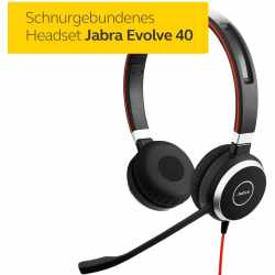 Jabra Evolve Headset 40 MS binaural USB NC Freisprech schwarz - sehr gut