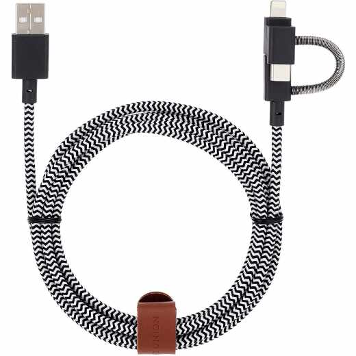 Native Union Belt Cable Universal Zebra Kabel 2m schwarz wei&szlig;