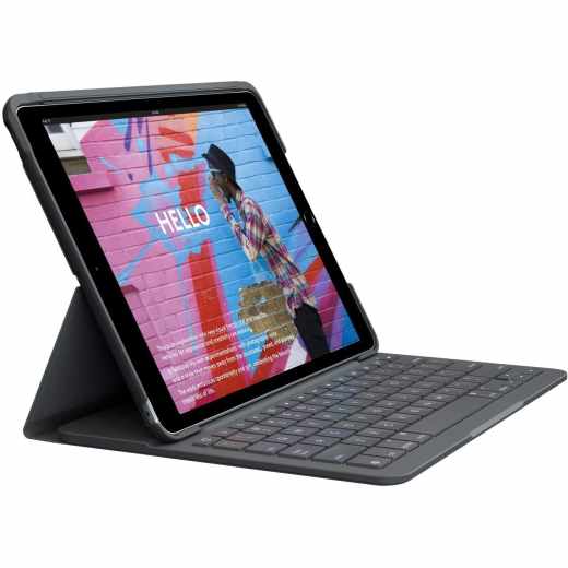Logitech Slim Folio f&uuml;r iPad 7G 10,2 Zoll Tastatur-Case Qwertz graphite - sehr gut