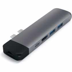 Satechi USB-C Pro Hub und Ethernet Adapter All-In-One USB-C HUB grau - sehr gut