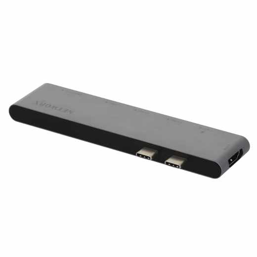 Networx Dual 2x USB-C Hub 4K HDMI USB 3.1 f&uuml;r MacBook Pro 13 Zoll grau - sehr gut