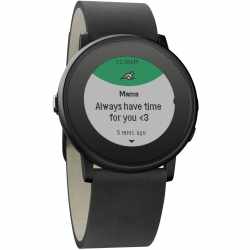Pebble Time Round Smartwatch Armbanduhr Tracker schwarz - neu