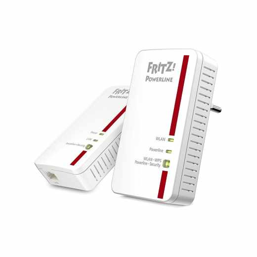 AVM FRITZ!Powerline 1240E WLAN Set 1,200 MBit/s Access Point wei&szlig; - wie neu