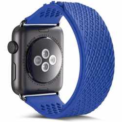 Networx Watch Silikonarmband f&uuml;r Apple Watch 42/44 mm blau/schwarz - wie neu
