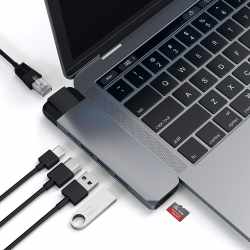 Satechi USB-C Pro Hub und Ethernet Adapter All-In-One USB-C HUB grau - wie neu