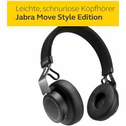 Jabra Move Style Edition Wireless Bluetooth On-Ear Kopfh&ouml;rer schwarz - sehr gut