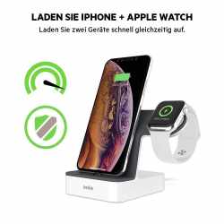 Belkin Powerhouse Charge Dock Ladestation Apple Watch iPhone Lightning wei&szlig; - wie neu