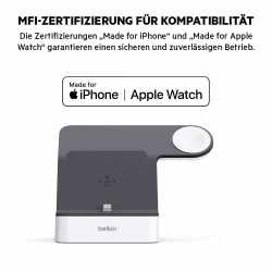 Belkin Powerhouse Charge Dock Ladestation Apple Watch iPhone Lightning wei&szlig; - sehr gut