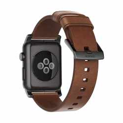 Nomad Leather Strap Leder Armband f&uuml;r Apple Watch 42 mm braun schwarz - wie neu