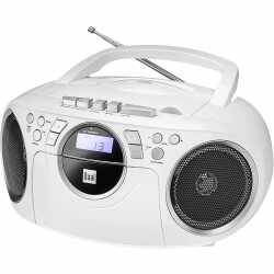 Dual P 70 Radio mit CD Kassette 3W FM UKW AUX-IN Kassettenradio wei&szlig;