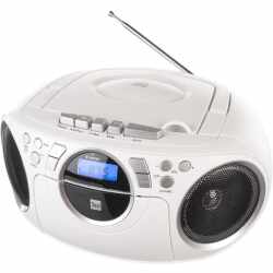Dual P 70 Radio mit CD Kassette 3W FM UKW AUX-IN Kassettenradio wei&szlig;