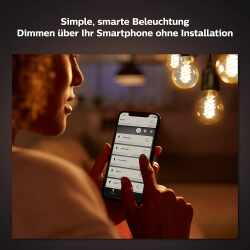 Philips Hue White Filament E27 LED Lampe dimmbar warmwei&szlig;