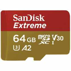 SanDisk Extreme microSDXC 64 GB microSD Karte A2 Speicherkarte SD-Karten-Adapter