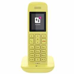 Telekom Speedphone 11 Telefon Mobilteil mit Basis Anrufbeantworter gelb - sehr gut