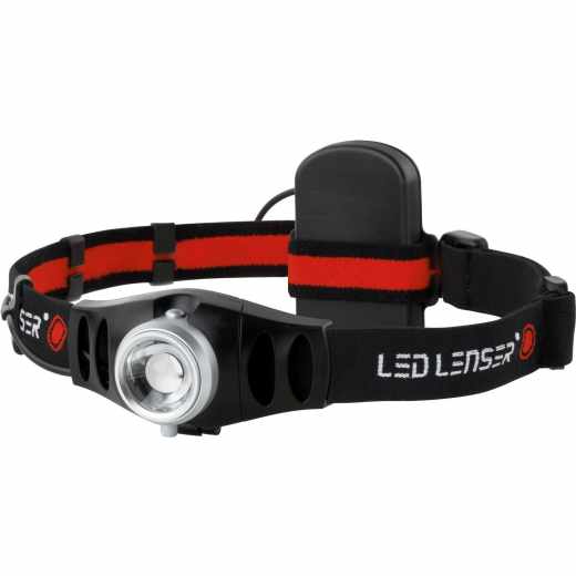 Ledlenser LED Kopflampe Stirnlampe H5 R&uuml;cklicht Batteriebox 25 Lumen schwarz rot