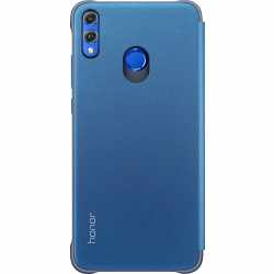 Huawei Honor 8X Handyh&uuml;lle PU Flip Protective Cover saphirblau
