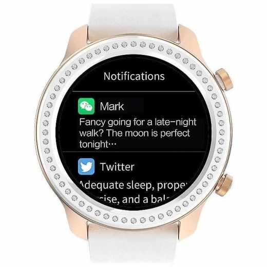 Amazfit GTR 42MM Glitter Smartwatch Armbanduhr ros&eacute;gold wei&szlig; - sehr gut