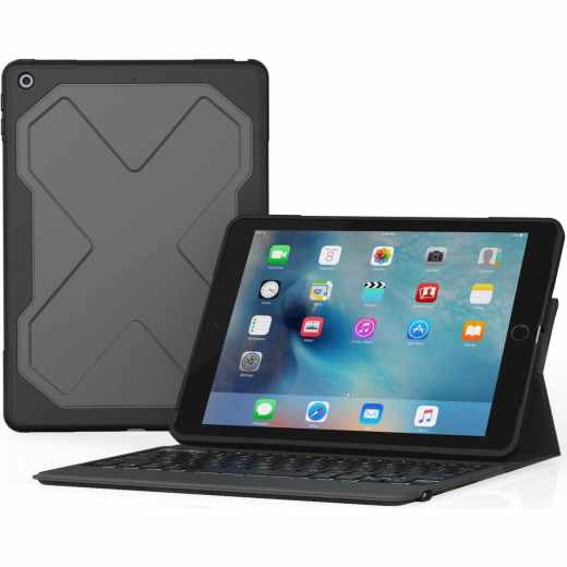 ZAGG Rugged Messenger Case Keyboard Tastatur iPad 9.7 Zol (2017)l schwarz - sehr gut
