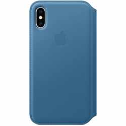Apple Schutzh&uuml;lle iPhone XS Leder Folio Handyh&uuml;lle blau - wie neu