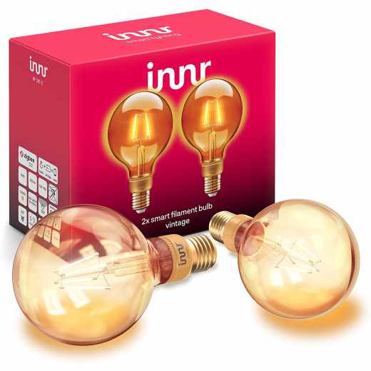 innr LED E27 Lampe filament Globe vintage 2-Pack ZigBee 3.0 - wie neu