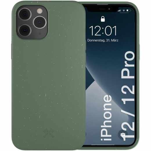 Woodcessories Handycover Handyh&uuml;lle Schutzh&uuml;lle Bio Case iPhone 12/12Pro gr&uuml;n