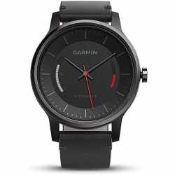 Garmin vivomove classic Sportuhr mit Lederarmband Uhr mit Fitnesstracker schwarz