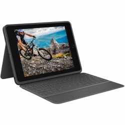 Logitech RUGGED FOLIO f&uuml;r iPad 10,2 Zoll 2019 Qwertz H&uuml;lle mit Tastatur graphite