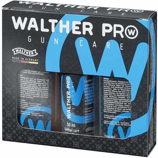 WALTHER Pro Gun Care Set Hochwertiges Pflegeset Leder Holz und Kunststoffpflege