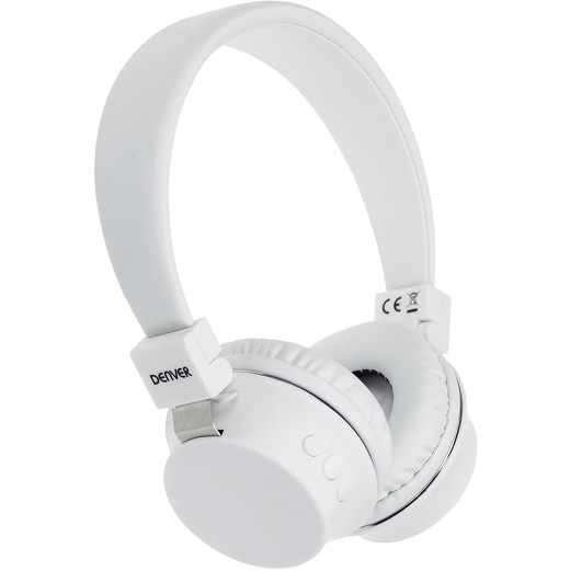 Denver BTH-205 Wireless Headset Bluetooth Kopfh&ouml;rer mit Freisprechfunktion wei&szlig;