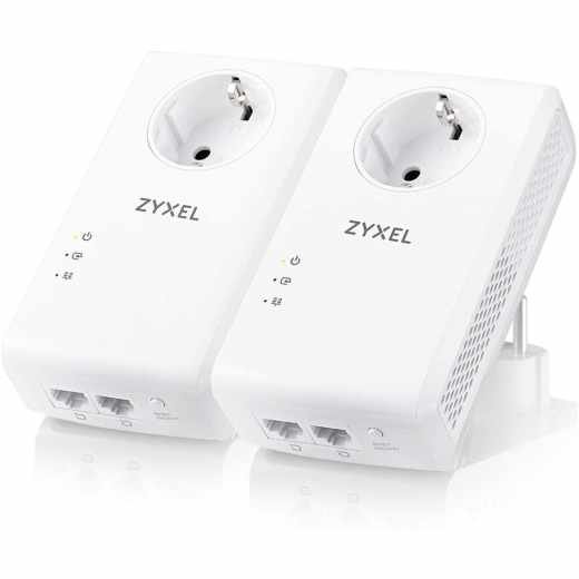 Zyxel PLA5456 AV2000 MIMO 1800 Mbit/s Pass-Through Powerline-Adapter wei&szlig;