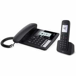 Telekom Sinus PA 207 plus 1 Telefon schnurloses Komplettset Anrufbeantworter schwarz