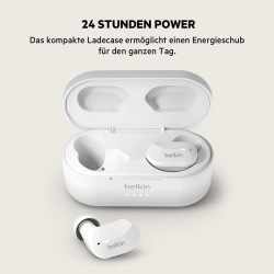 Belkin InEar Kopfh&ouml;rer SoundFormTrue Bluetooth Smartphone Mikrofon kabellos wei&szlig;