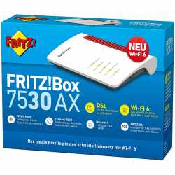 AVM FRITZ!Box 7530 AX Mesh Router WLAN Router DSL 1.800 Mbit/s WPS LED DECT wei&szlig;