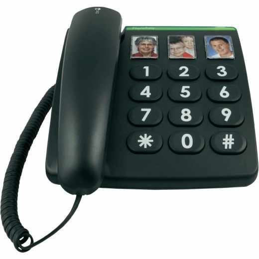 Doro PhoneEasy 331ph schnurgebundenes Telefon Gro&szlig;tasten Seniorentelefon schwarz