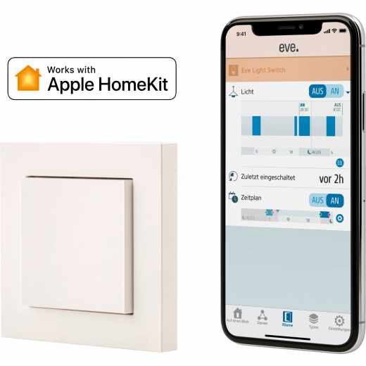 Eve Light Switch Smarter Lichtschalter mit Apple Home Kit wei&szlig;