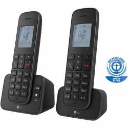 Telekom Sinus A 207 Duo Schnurloses Telefon mit Anrufbeantworter schwarz