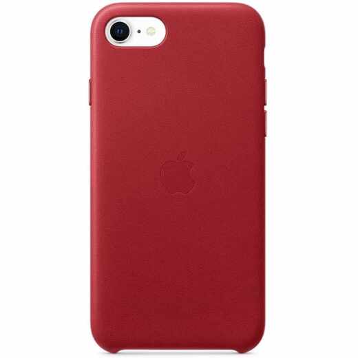 Apple iPhone Leather Case Schutzh&uuml;lle f&uuml;r iPhone SE, 8 und 7 Lederh&uuml;lle rot