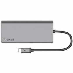 Belkin USB-C Multimedia Hub mit integriertem USB-C-Kabel spacegrau