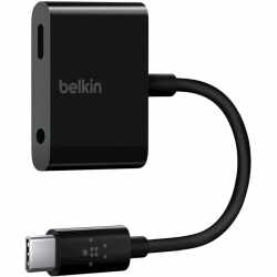 Belkin RockStar 3,5mm Klinken-Audio- und USB-C-Ladeadapter schwarz