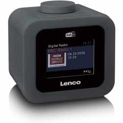 Lenco CR-620 FM-/DAB+ Radiowecker mit TFT Farbdisplay Uhrenradio grau