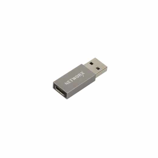 Networx USB-Adapter USB A auf USB C Aluminium space grau