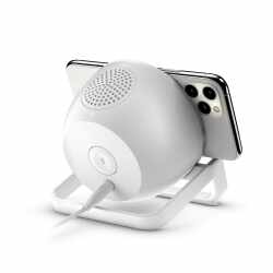 Belkin BoostCharge Stand + Bluetooth Speaker Qi Ladest&auml;nder Lautsprecher wei&szlig;