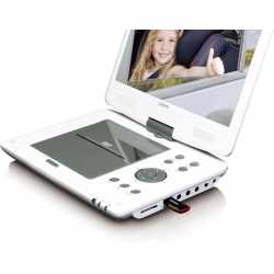 Lenco DVP-1063 tragbarer 10 Zoll DVD-Player mit DVB-T USB SD wei&szlig;