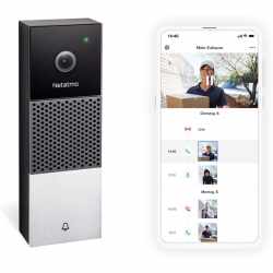 Netatmo Smart Video Doorbell Smarte Videot&uuml;rklingel mit Kamera schwarz silber