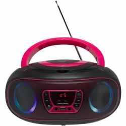 Denver TCL-212 CD-Player mit Discolicht USB Bluetooth LED FM Radio pink